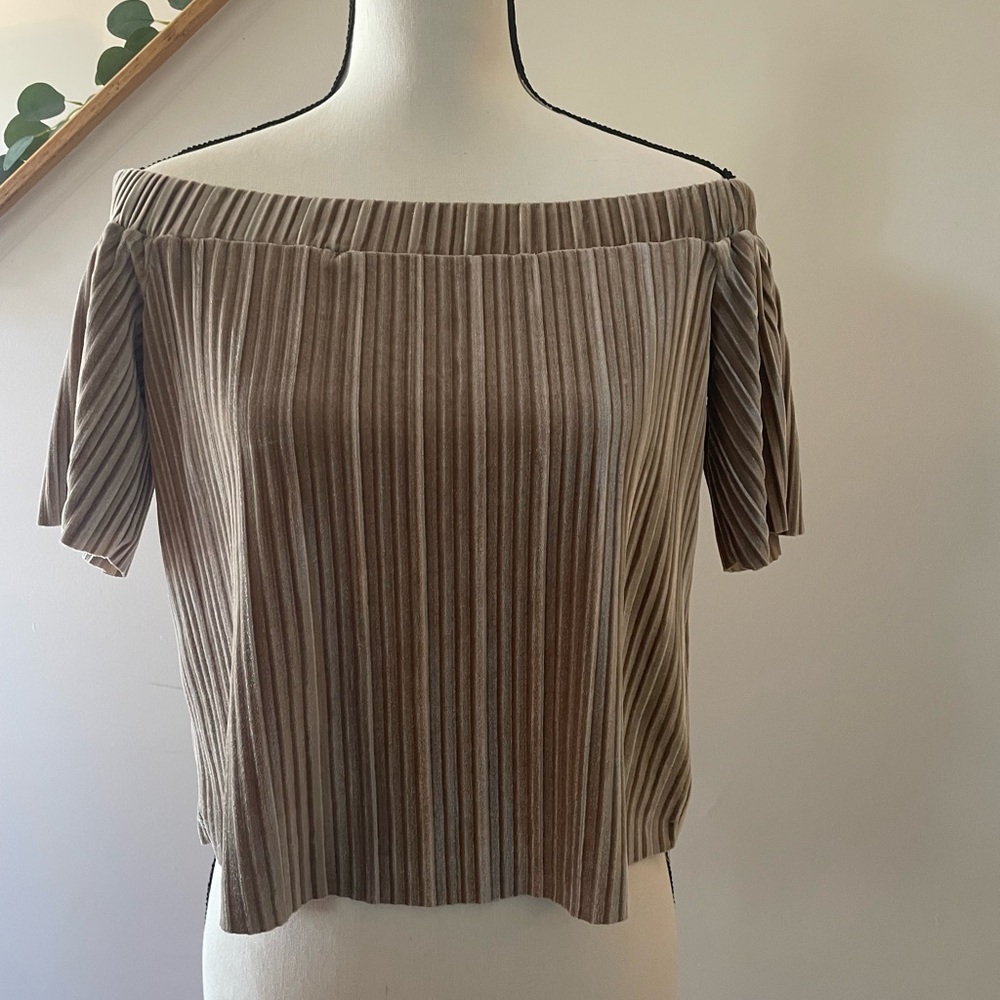 Off Shoulder Velour Top